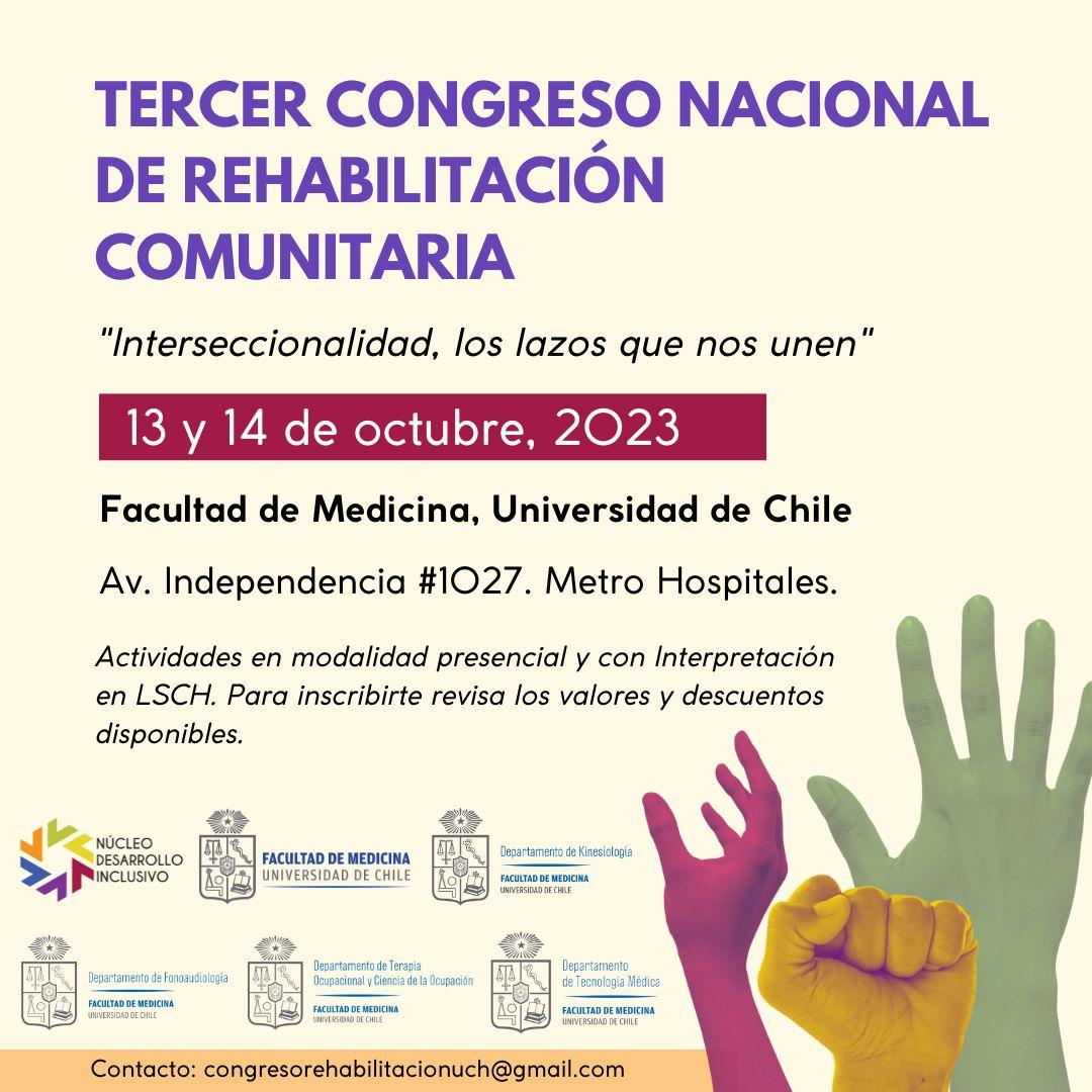 13 de octubre _Tercer Congreso Nacional de Rehabilitación Comunitaria Universidad de Chile INFORMACIONES