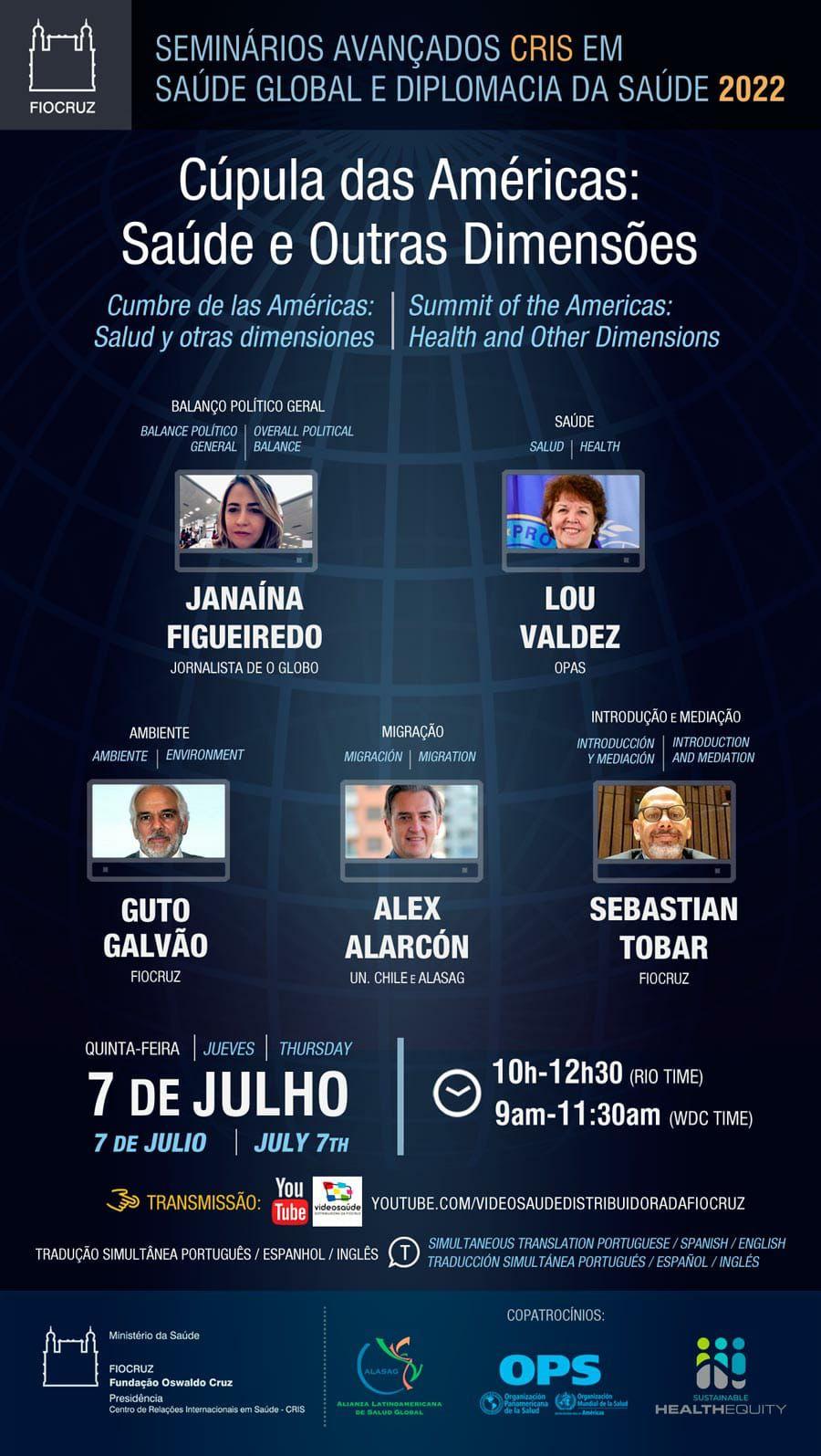 Seminários Avançados CRIS 2022 - Cumbre de las Américas: Salud y otras dimensiones