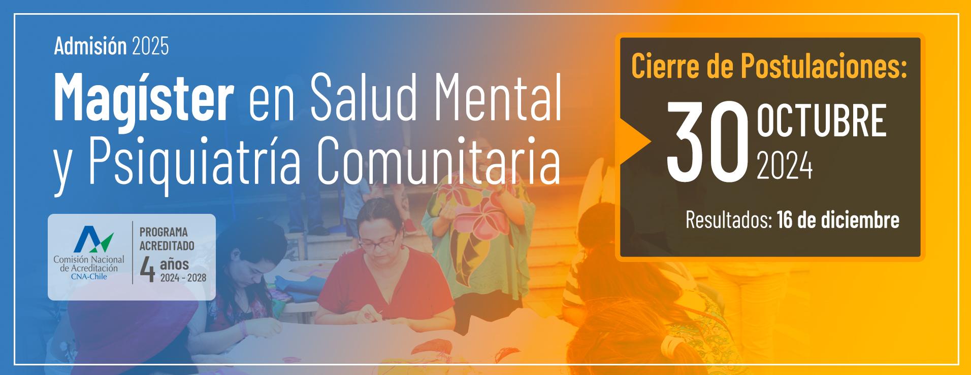 Revisa la información de nuestro Magíster en Salud Mental y Psiquiatría Comunitaria. Programa acreditado por la CNA