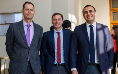 Director Académico, Francisco Agüero; Lucas del Villar; y Aldo Díaz.