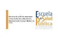 Declaración Dirección Escuela de Salud Pública Universidad de Chile