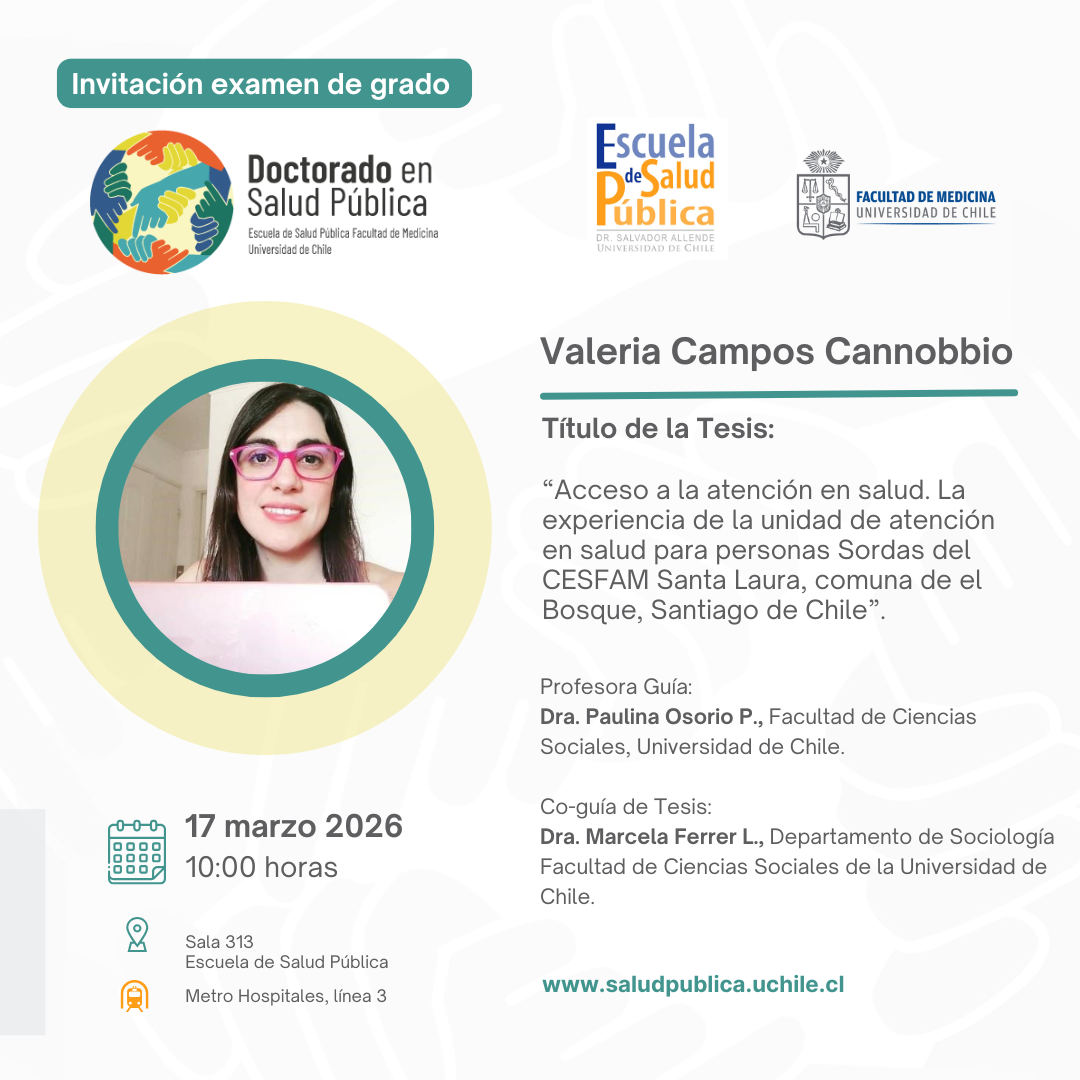 Invitación examen de grado Doctorado en Salud Pública